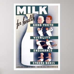Milk For Health 1940 WPA Poster