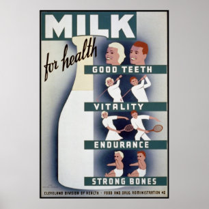 Milk For Health Poster