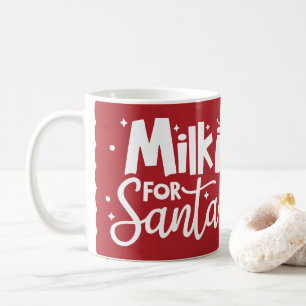 Milk for Santa Holiday Red Christmas Coffee Mug