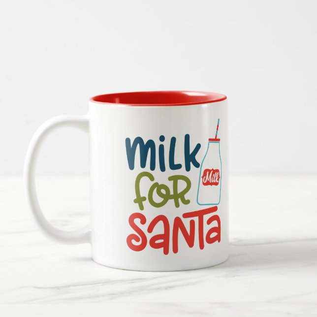 Milk For Santa Two-Tone Coffee Mug (Left)