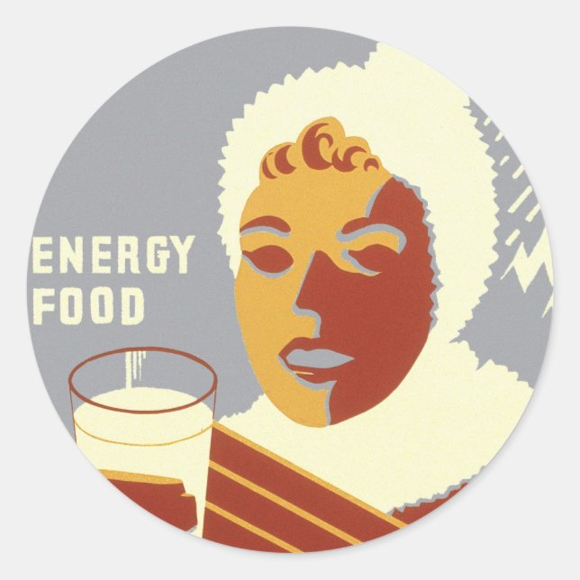 Milk for Warmth Classic Round Sticker (Front)