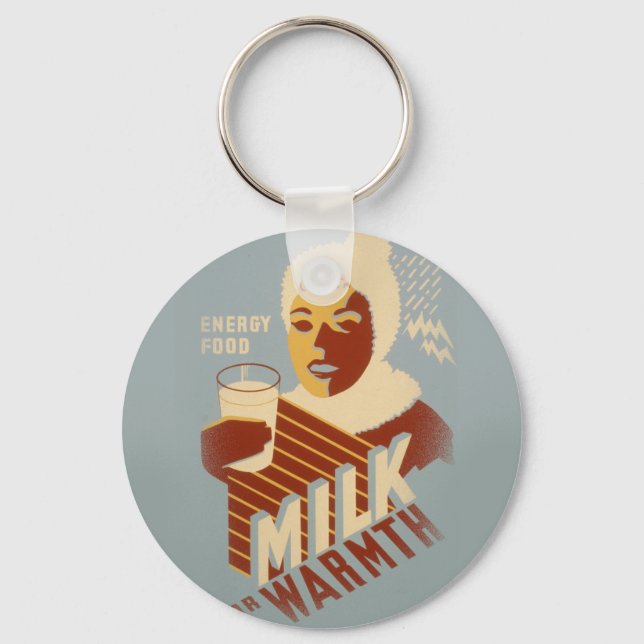 Milk for Warmth Key Ring (Front)
