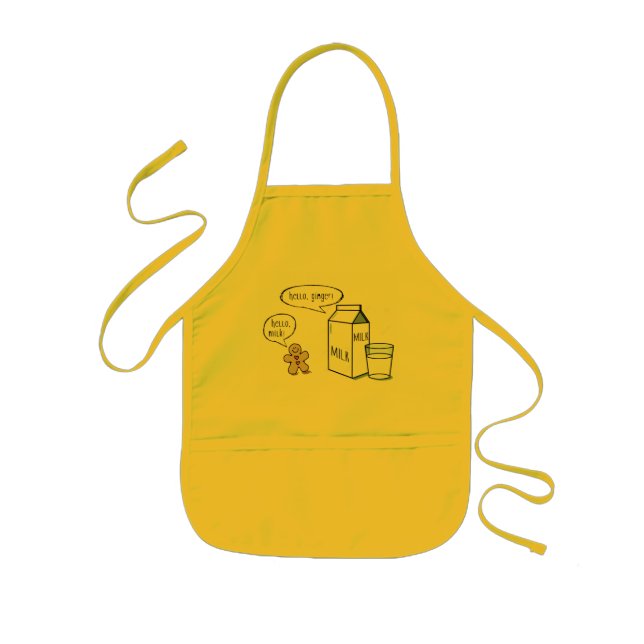Milk & Ginger Quirky Kids Yellow Apron (Front)