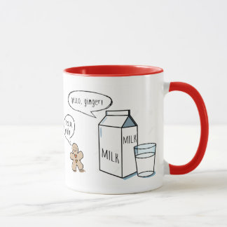 Milk & Ginger White Mug with Red Interior/Handle