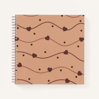 Milk Heart Chocolate Chips Pattern Journal