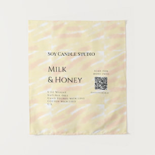 Milk honey soy candle business add q r code tex tapestry