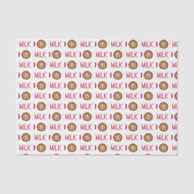 Milk Jug Chocolate Chip Cookies Snack Food Foodie Tissue Paper (Front)