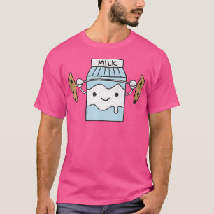 Milk Lifting Cookies Funny Food Snatch Squat Barbe T-Shirt