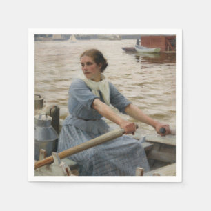Milk Maid on a Rowing Boat (by Albert Edelfelt) Napkin
