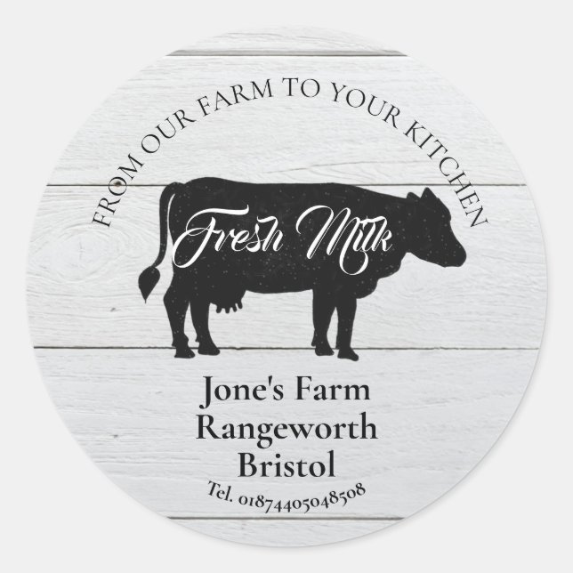 milk marketing produce dairy farmer classic round sticker (Front)