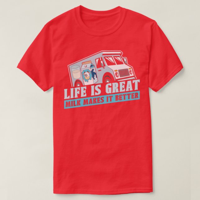 Milk Milkman Milk Truck  2  T-Shirt (Design Front)