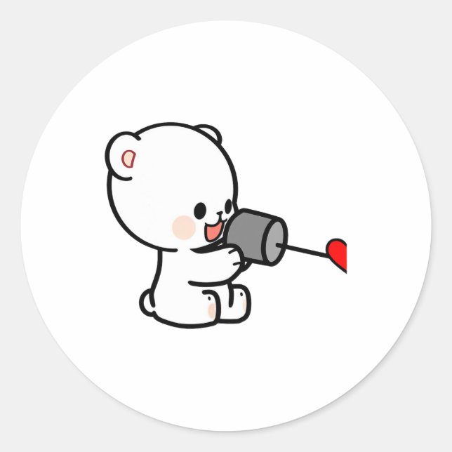 Milk Mocha Couple Valentine Design 1  Classic Round Sticker (Front)