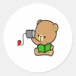 Milk Mocha Couple Valentine Design  Classic Round Sticker