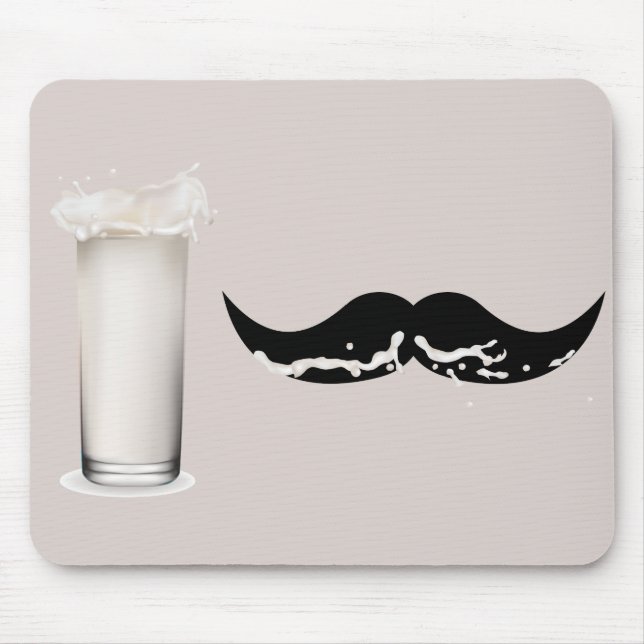 Milk Moustache Creme Mouse Mat (Front)