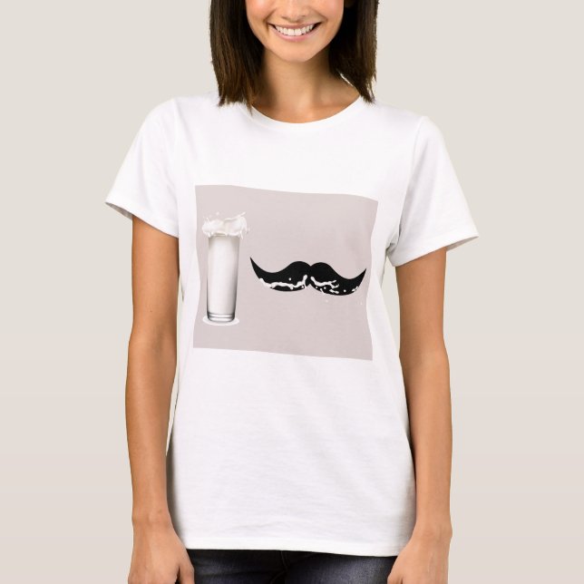 Milk Moustache Creme T-Shirt (Front)