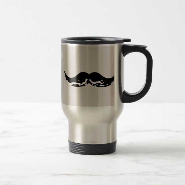 Milk Moustache Creme Travel Mug (Right)