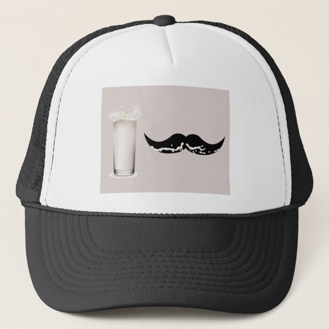 Milk Moustache Creme Trucker Hat (Front)