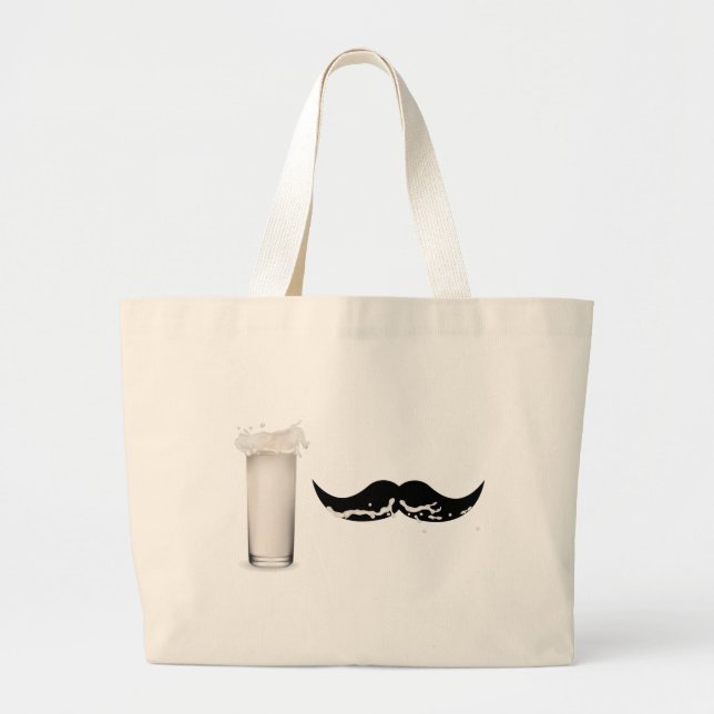 Milk Moustache Large Tote Bag (Front)