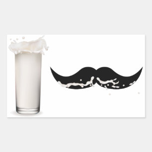 Milk Moustache Rectangular Sticker