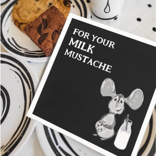 Milk Mustache Mouse First Birthday Napkin