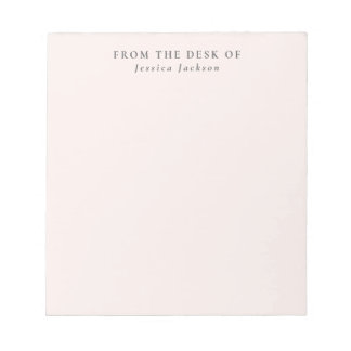 milk pink from the desk of  notepad