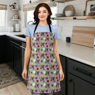 Milk Snake Exotic Floral Green Apron