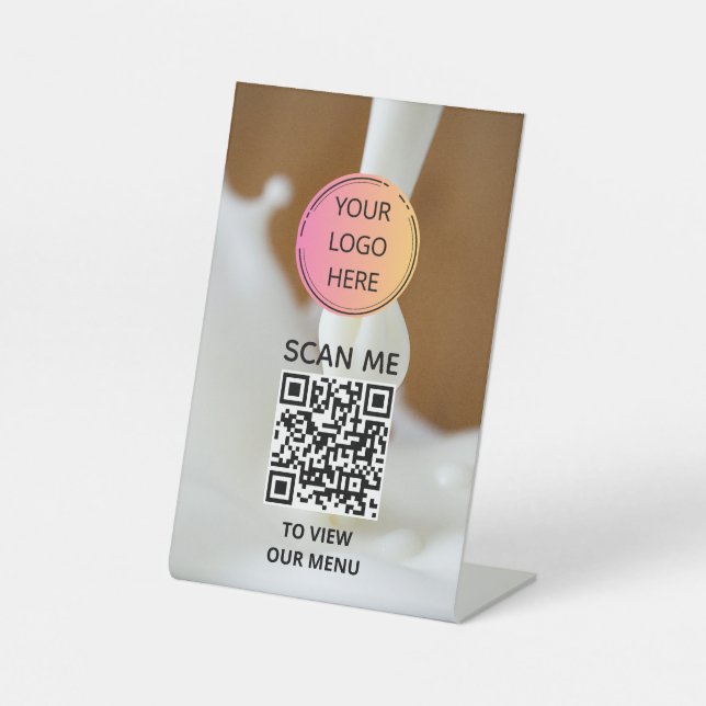 Milk Splash QR Menu Sign (Front)