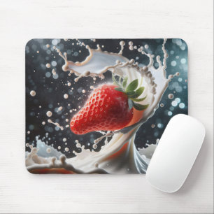 Milk Splash With Strawberry Mouse Mat