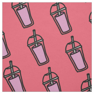 Milk tea Bubble Tea teen girl pink Fabric