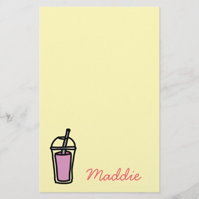 Milk tea Bubble Tea teen girl pink Stationery (Front)