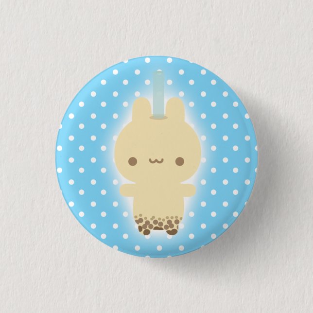 Milk Tea Bunny Button (Front)