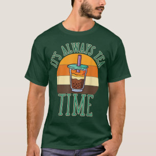 Milk tea time black tapioca drink bubble tea cafe T-Shirt
