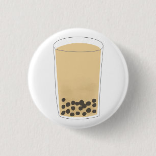 Milk Tea With Tapioca Pearls Boba Gift 3 Cm Round Badge