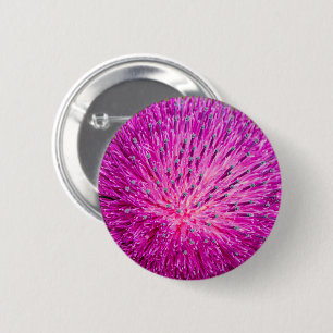 Milk thistle closeup 6 cm round badge