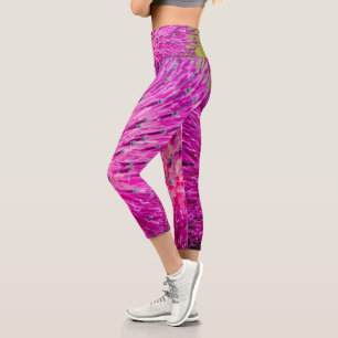Milk thistle closeup capri leggings