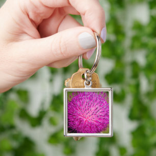 Milk thistle closeup key ring