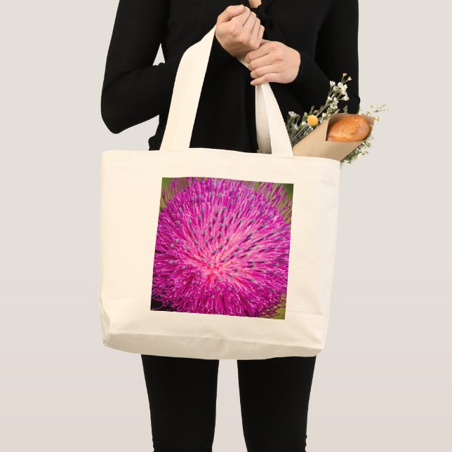 Milk thistle closeup large tote bag (Front (Product))