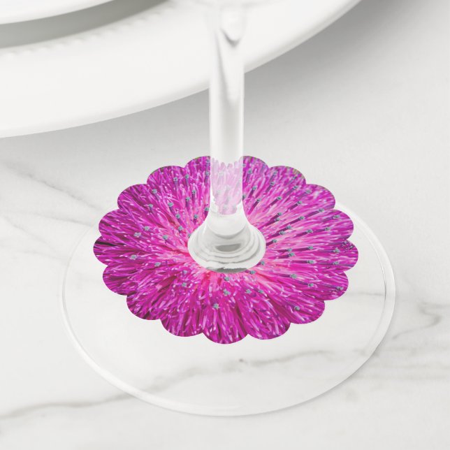 Milk thistle closeup wine glass tag (Close Up)