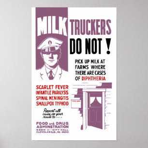 Milk Trucker FDA Warning Poster