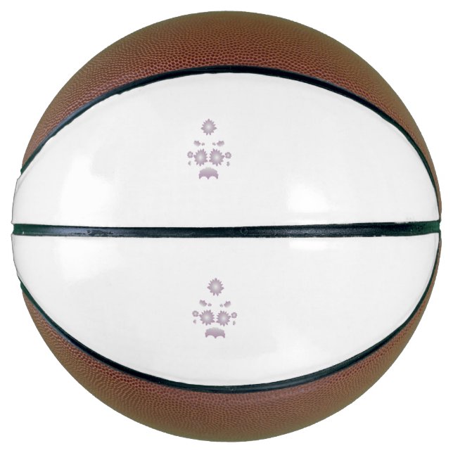 Milk White Classic Rose decorative design Basketball (Front)