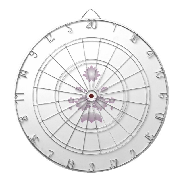 Milk White Classic Rose decorative design Dartboard (Front)