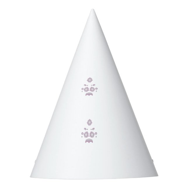 Milk White Classic Rose decorative design Party Hat (Front)