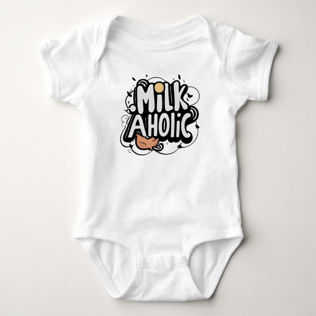 Milkaholic Funny Baby Bodysuit (Front)