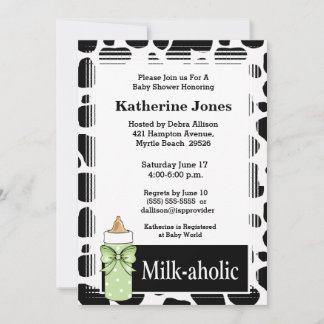 Milkaholic Neutral Baby Shower Invitation