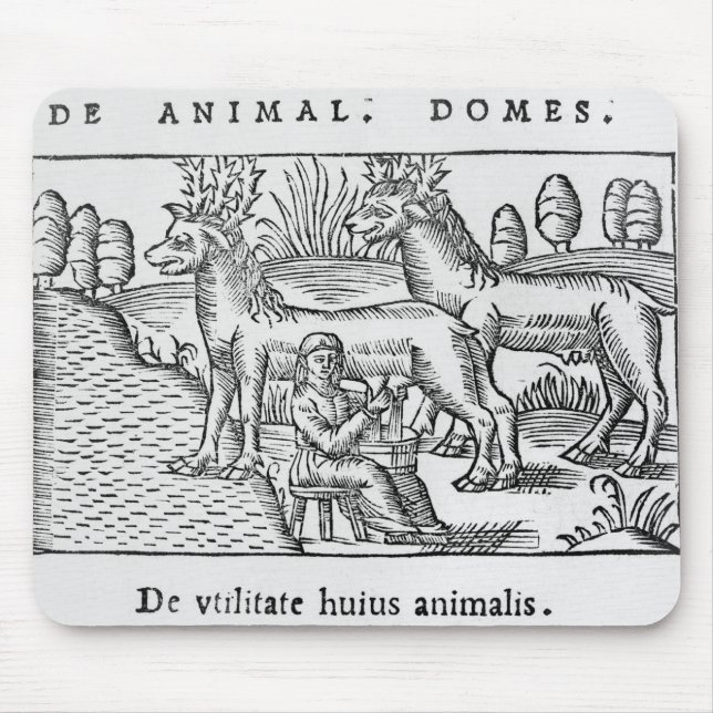 Milking reindeers mouse mat (Front)