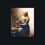 Milkmaid Kitchen Maid by Johannes Vermeer Canvas Print<br><div class="desc">Oil Painting by Vermeer - Classic Masterpieces - Painting Series</div>