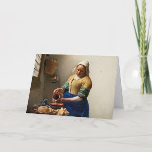Milkmaid Kitchen Maid by Johannes Vermeer  Card