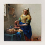 Milkmaid Kitchen Maid by Johannes Vermeer Jigsaw Puzzle<br><div class="desc">Oil Painting by Vermeer - Classic Masterpieces - Painting Series</div>