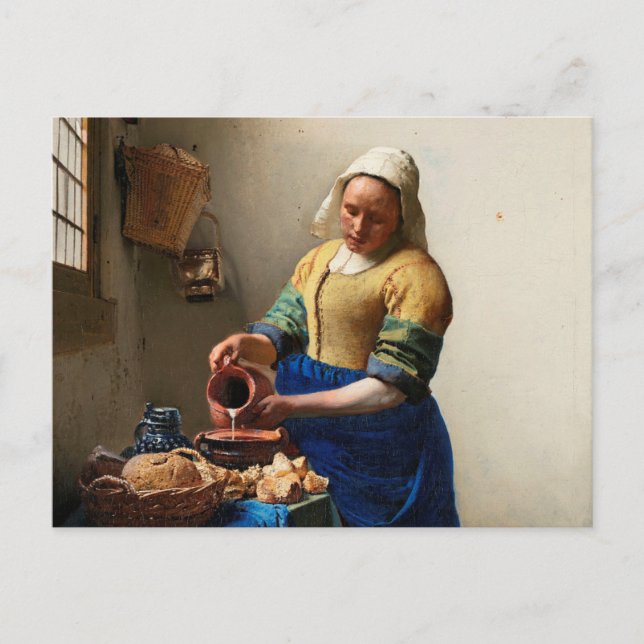 Milkmaid Kitchen Maid by Johannes Vermeer Postcard (Front)