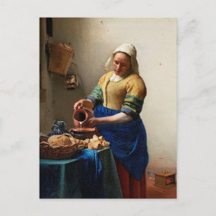Milkmaid Kitchen Maid by Johannes Vermeer Postcard